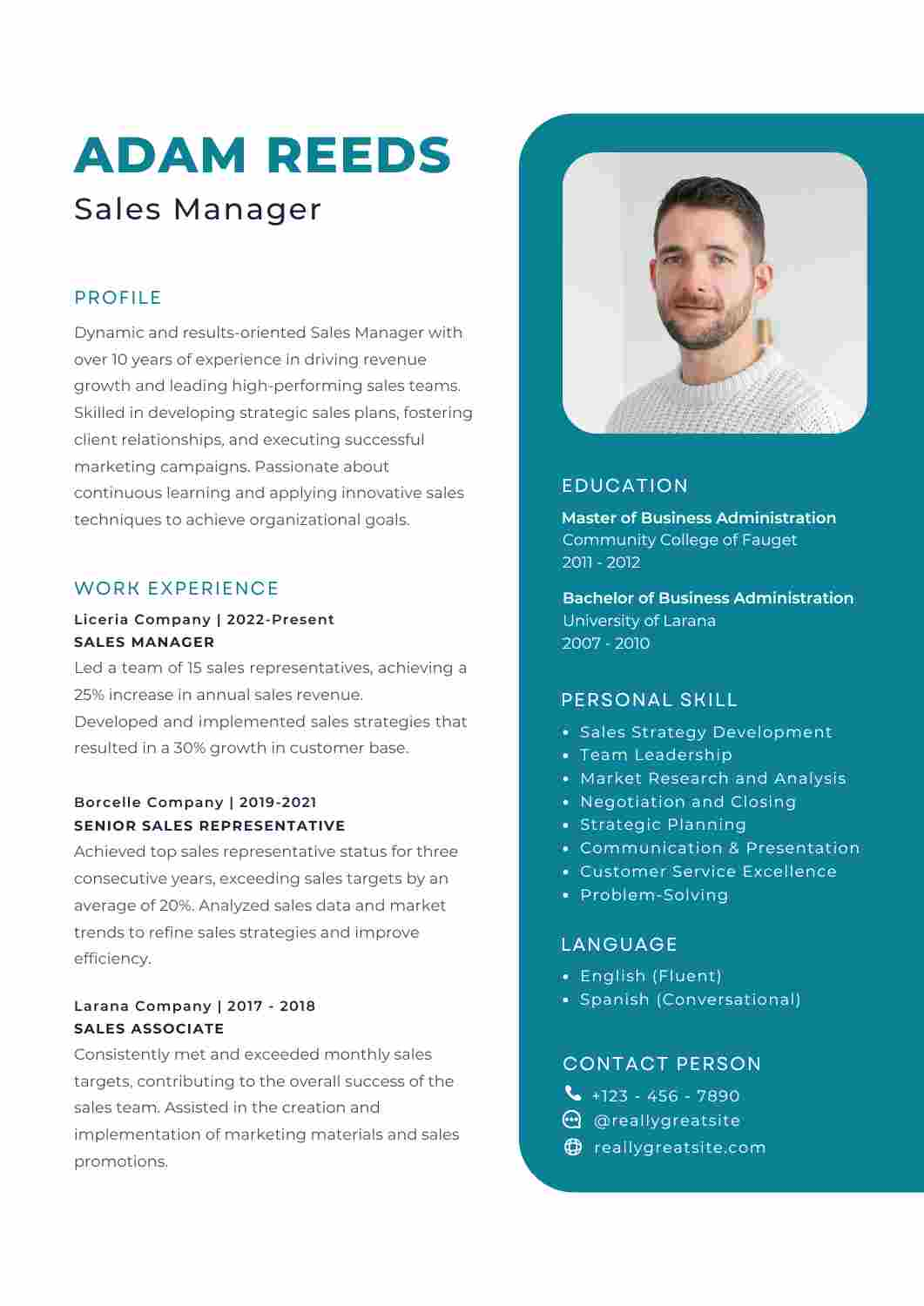 Sales Manager CV